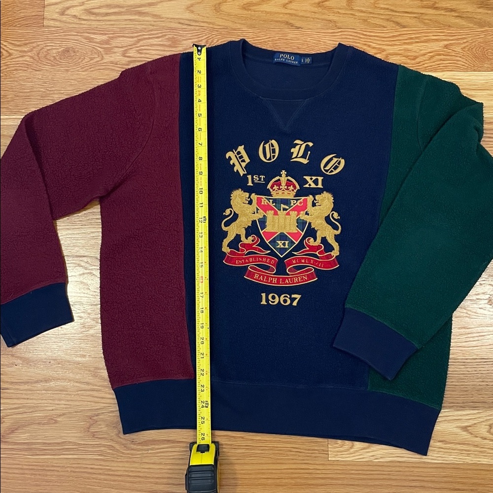 Ralph Lauren Navy Sweatshirt with Gold and Red Crest